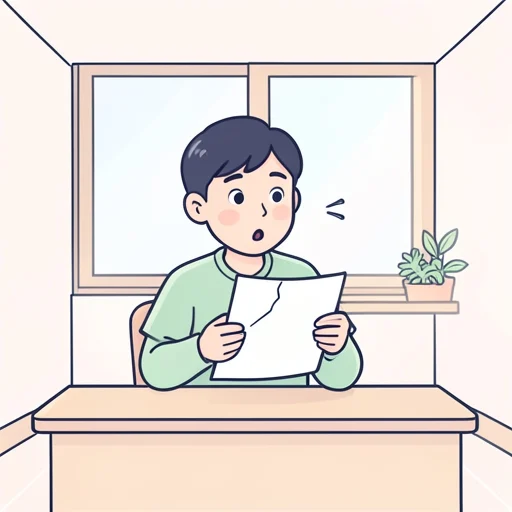 あ、紙不小心折っちゃった - Bildwörterbuch