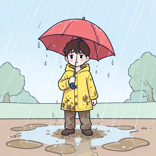 雨で泥だらけになった - Bildwörterbuch