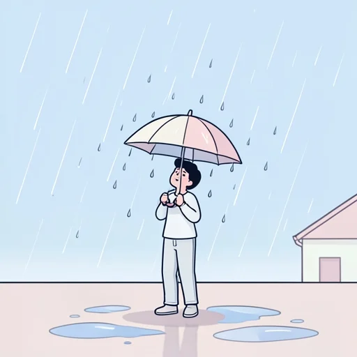 雨が降り始めた - Bildwörterbuch