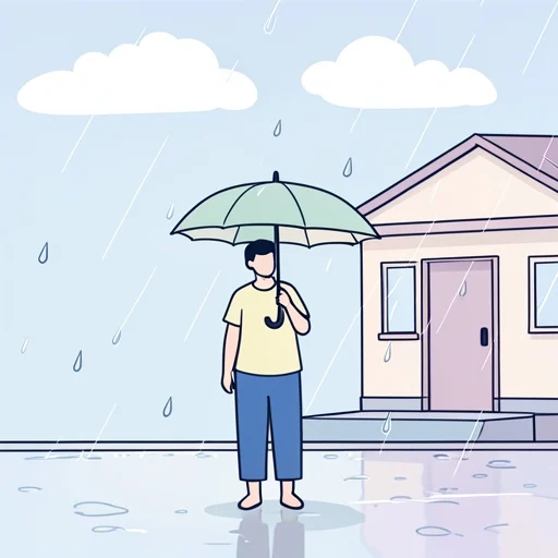 雨が降り出した - Bildwörterbuch