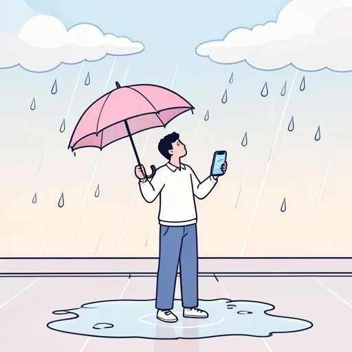 雨が降るかもしれません。 - 그림 사전