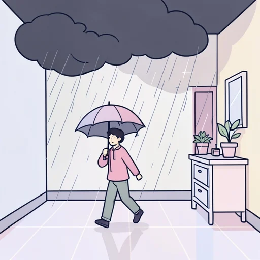 雨が降るみたいです。 - Bildwörterbuch