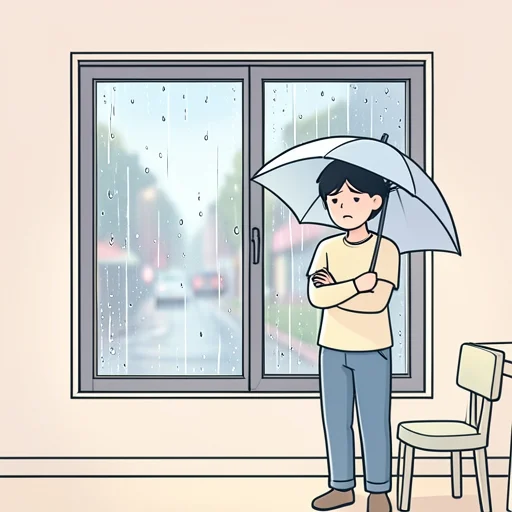 雨が降っているから行きません。 - Từ điển minh họa