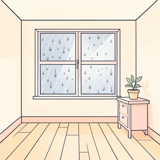 雨が三日間も続いている - Bildwörterbuch