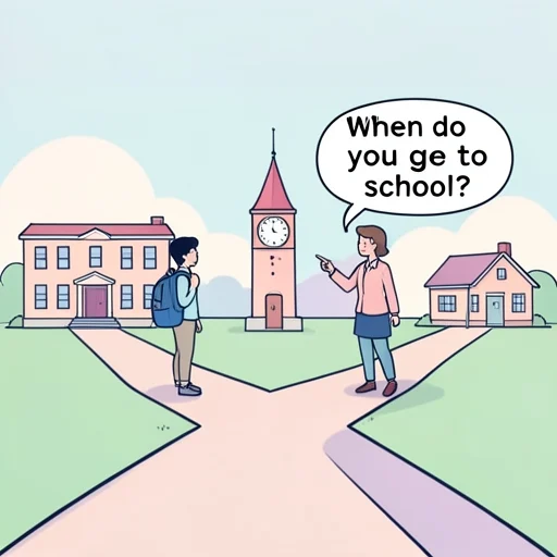 あなたはいつ学校に行きますか。 - Từ điển minh họa