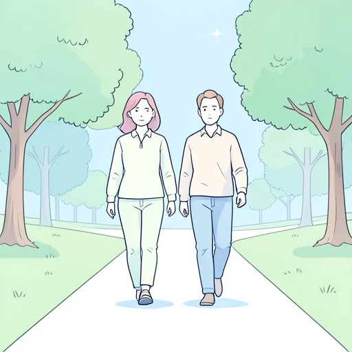 あの夫婦、歩くテンポまで揃っててなんかいい - Bildwörterbuch