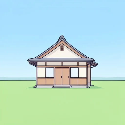 あの家、一軒だけで建ってる - Bildwörterbuch