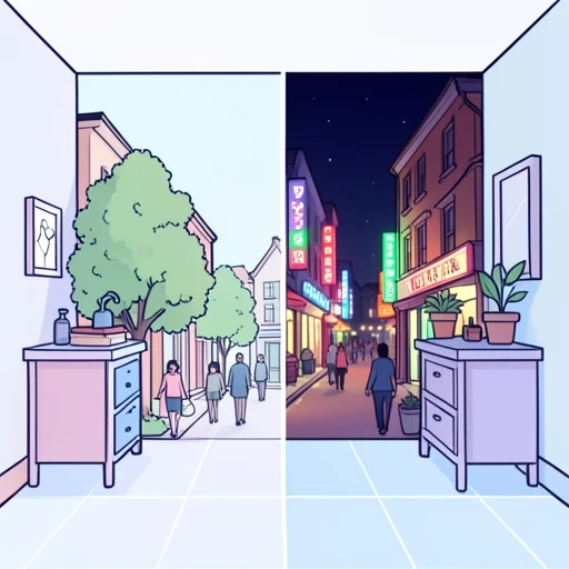 あの街は夜になると景色が化ける - Bildwörterbuch