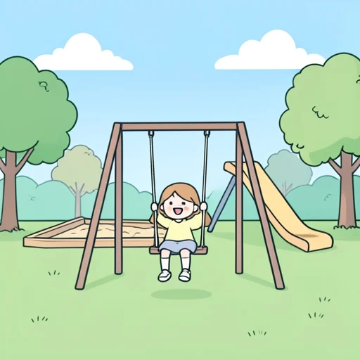 あの少女は毎日公園で遊んでいる - Bildwörterbuch