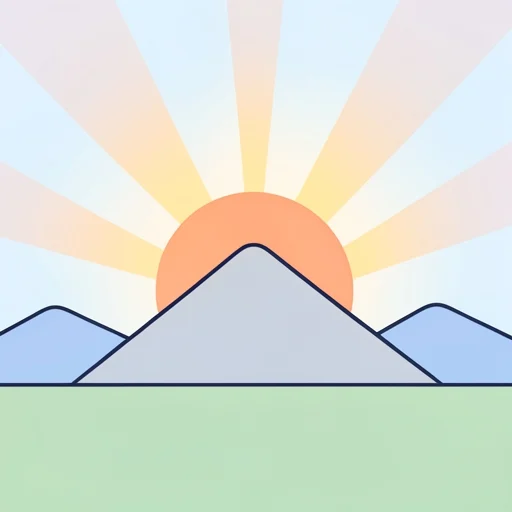 朝日が山の向こうからゆっくり昇ってきた - Bildwörterbuch