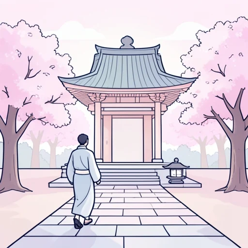 明日お寺に参ります - Bildwörterbuch