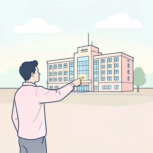あそこは病院です。 - Từ điển minh họa