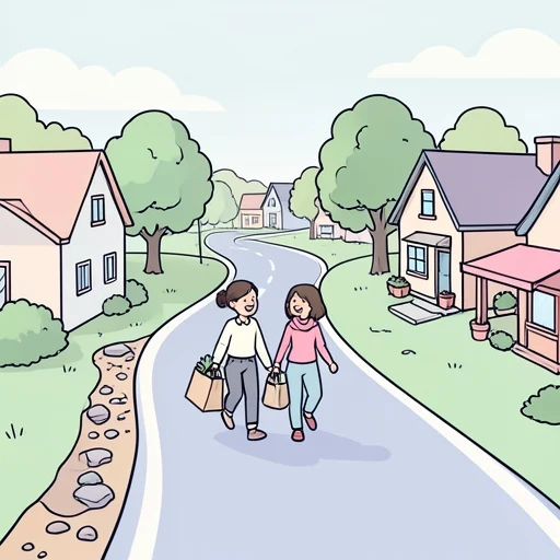 新しい道路が完成して便利になった - Bildwörterbuch