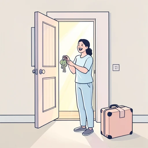 新しい生活の始まりだ、心が躍る - Bildwörterbuch