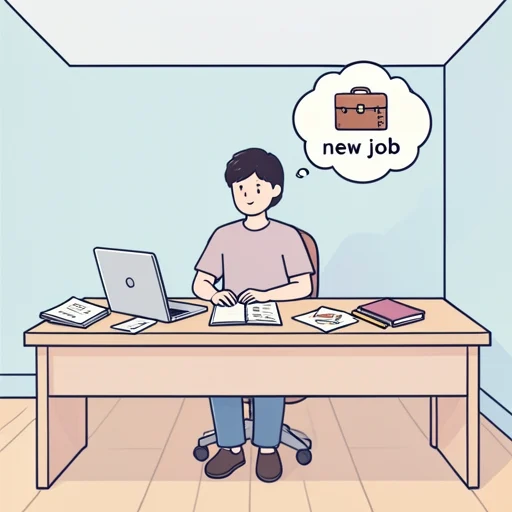新しい仕事を探そうと思っています。 - Illustrated Dictionary