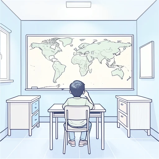地理の授業が好きだった - Bildwörterbuch