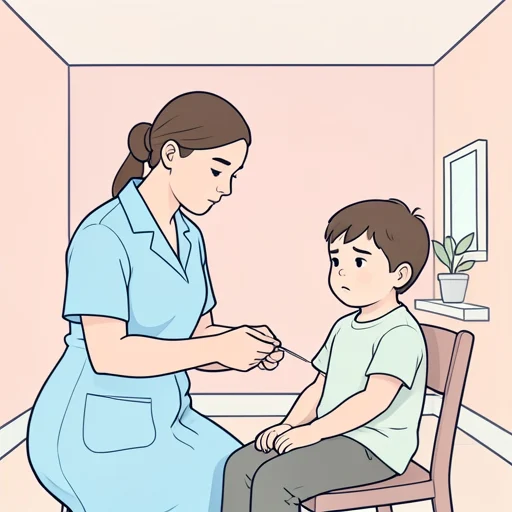 注射の針、細いからあんまり痛くないよ - Bildwörterbuch