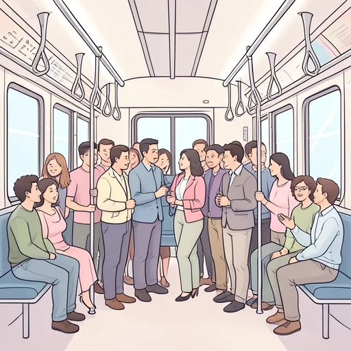 電車が込んでる - Bildwörterbuch