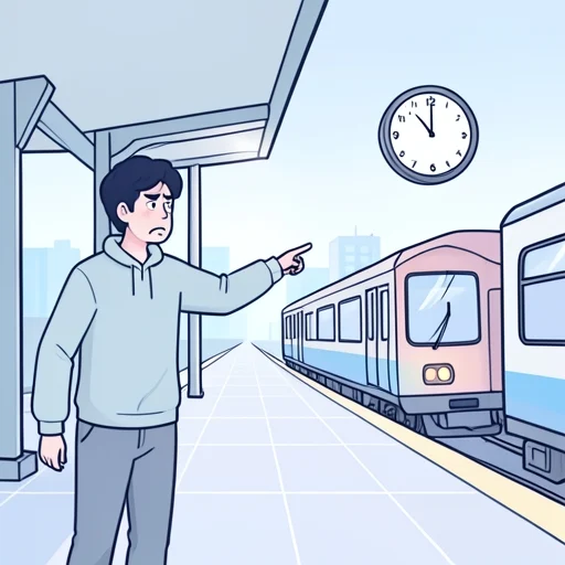 電車が止まったから遅れたというわけだ - 그림 사전