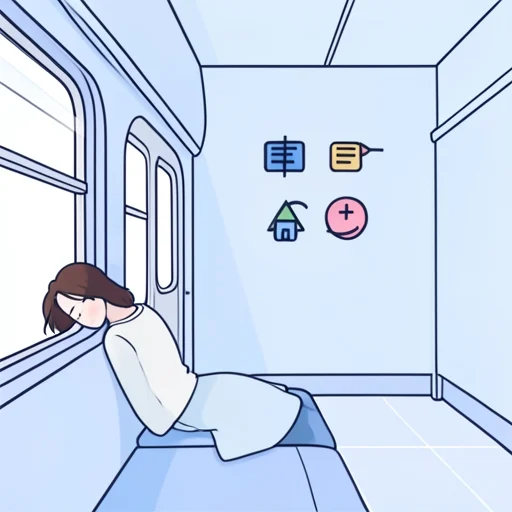 電車のなかで居眠りして、駅を乗り過ごした - Bildwörterbuch