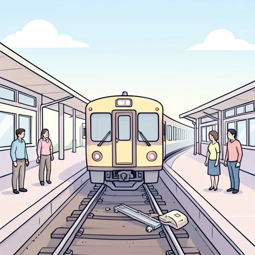 電車は事故のため一時停止した - Bildwörterbuch