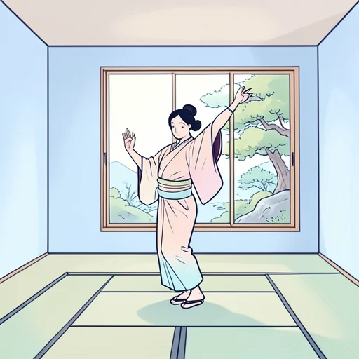 伝統的な踊りを習った - Bildwörterbuch