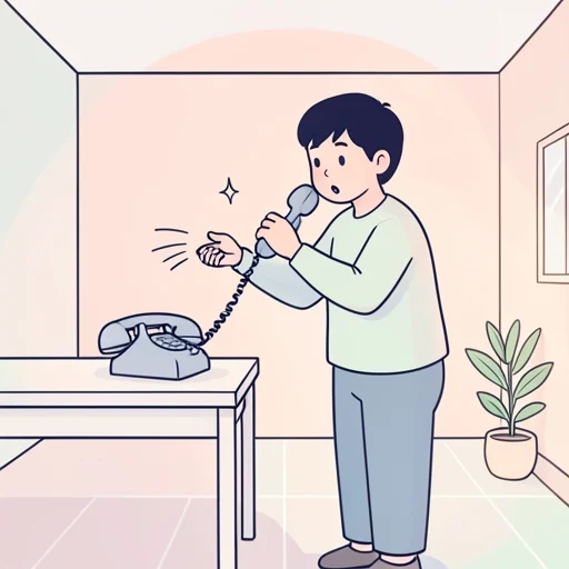電話が鳴った途端にでた - Bildwörterbuch