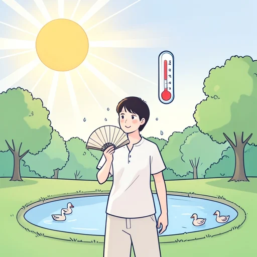 どんどん暑くなってきた - Bildwörterbuch