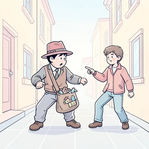 泥棒が現行犯で捕まった - Bildwörterbuch