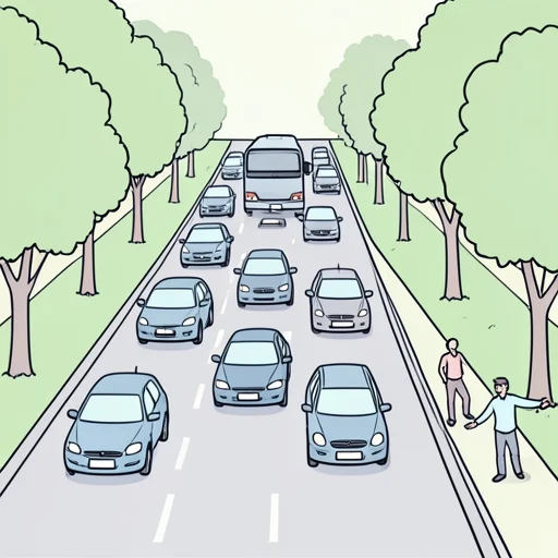 道路が混んでる - Bildwörterbuch