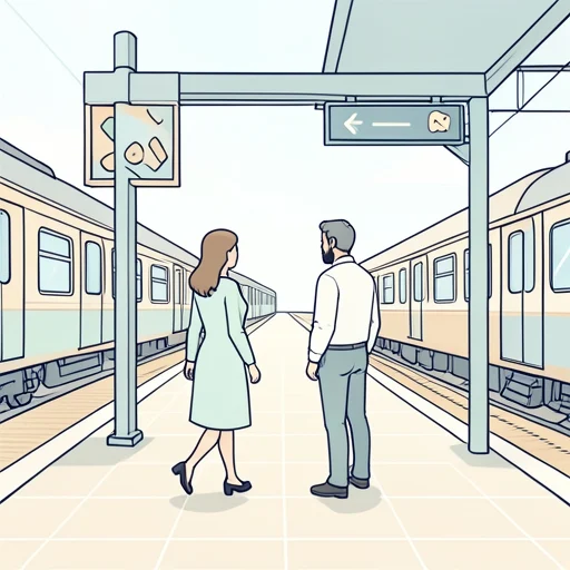 駅で彼女と離れた - Bildwörterbuch