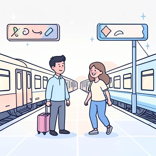 駅で友達に会いました。 - Dictionnaire illustré
