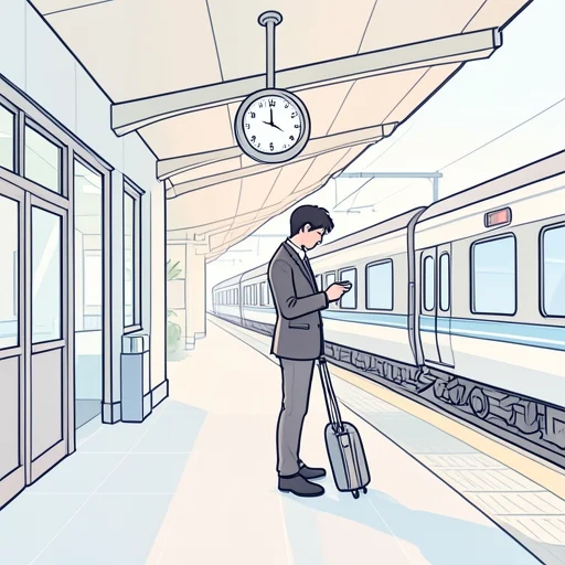 駅で友達を迎えに行ったのはいいけど全然来なくてさ - Bildwörterbuch