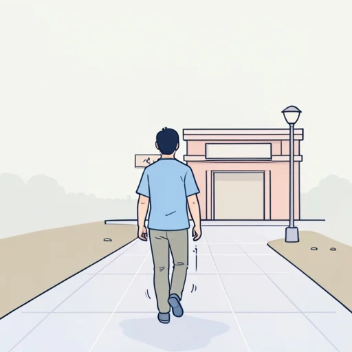 駅まで歩いて行くつもりです。 - Kamus bergambar