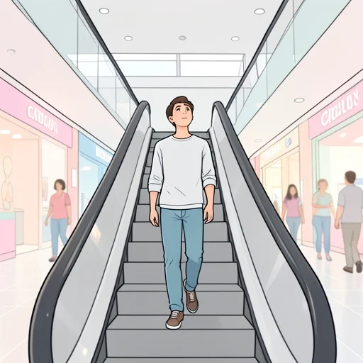 エスカレーターで上がった - Bildwörterbuch
