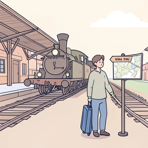 古い鉄道がまだ残るあの町に行ってみたい - Bildwörterbuch