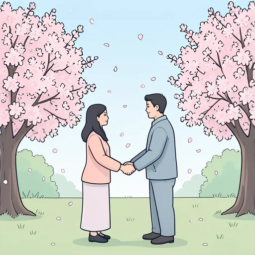二人は永遠の絆を結ぶことを誓った - Bildwörterbuch