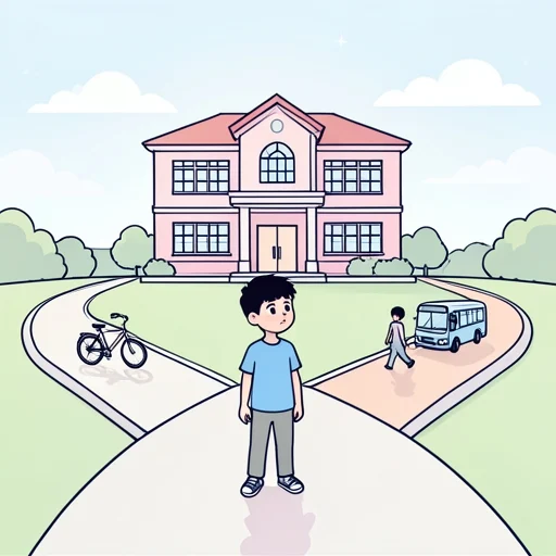学校へどうやって行きますか。 - Illustrated Dictionary
