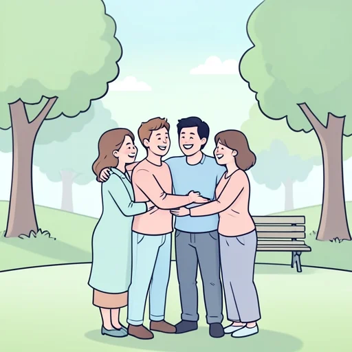 学生時代の仲間と久しぶりに会った - Bildwörterbuch