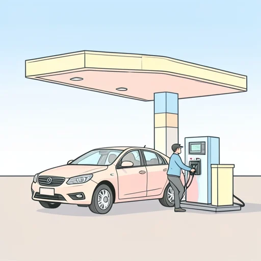 ガソリンスタンドに寄った - Bildwörterbuch