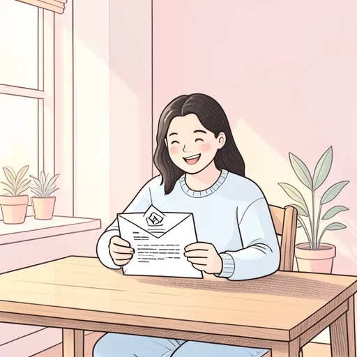 合格通知が付いた - Bildwörterbuch