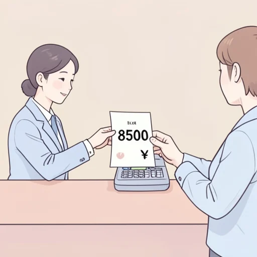 合計金額は税込みで8500円になります - Bildwörterbuch