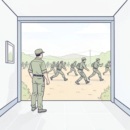 軍の経験がある人じゃないと、あの厳しさには耐えられないだろう - Bildwörterbuch