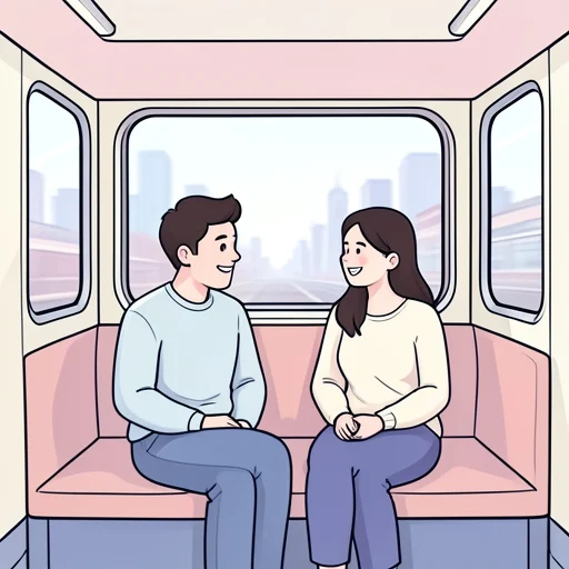 偶然彼と同じ電車に乗り合わせたのがきっかけで、今も付き合いが続いてる - Bildwörterbuch