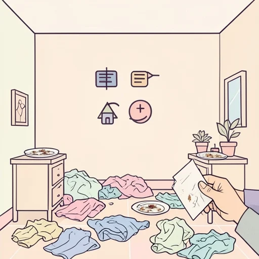 行儀が悪くなった - Bildwörterbuch