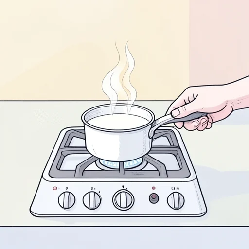 牛乳を暖めた - Bildwörterbuch