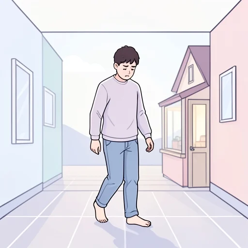 裸足で外に出ちゃった、恥ずかしい - Bildwörterbuch