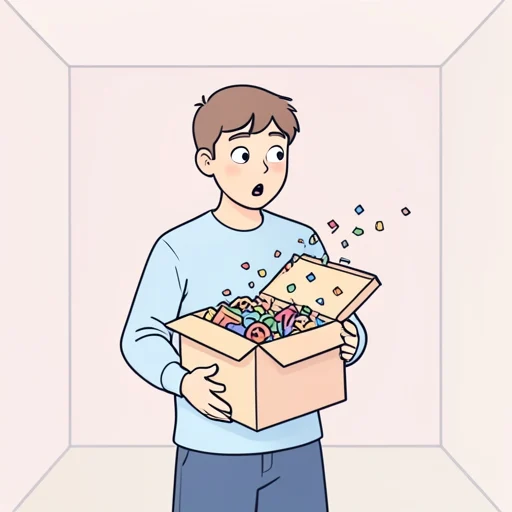 箱の中味を確かめずに開けた - Bildwörterbuch