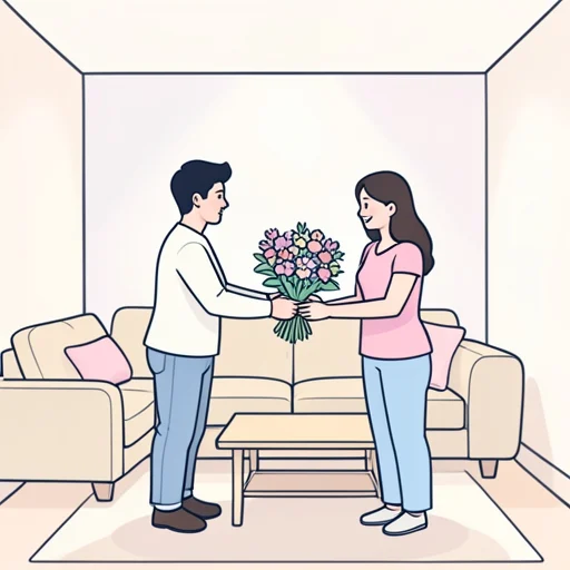 花を贈った - Bildwörterbuch