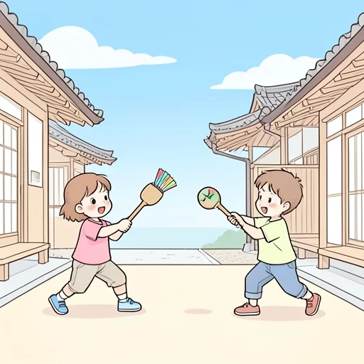 羽根つきをした - Bildwörterbuch